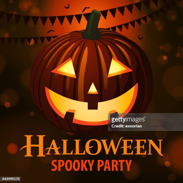 halloween party with pumpkin - big mac pumpkin stock illustrations