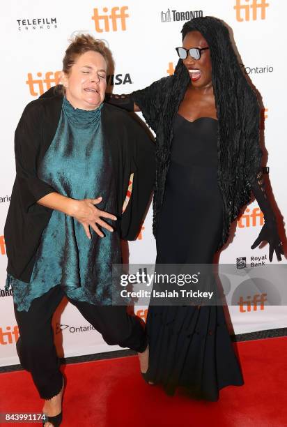 Director Sophie Fiennes and singer/musician Grace Jones attend the 'Grace Jones: Bloodlight And Bami' premiere during the 2017 Toronto International...