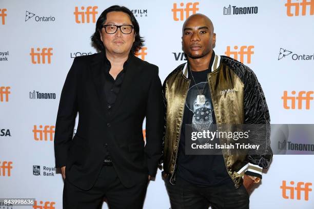 Director Joseph Kahn and Charlamagne tha God attend the 'Bodied' premiere during the 2017 Toronto International Film Festival at Ryerson Theatre on...