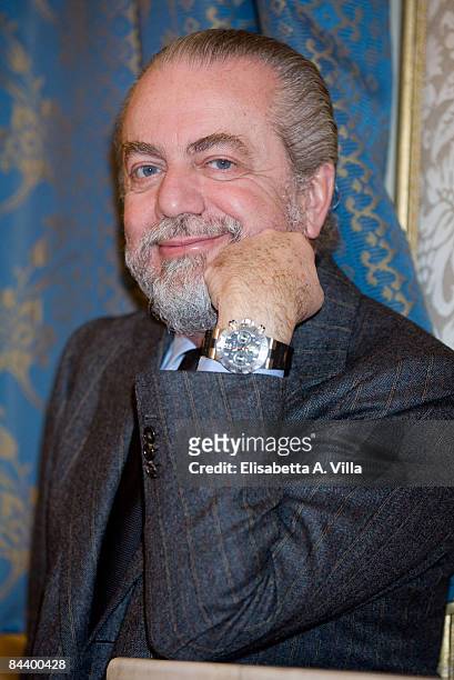 Italian producer Aurelio De Laurentiis attends "Italians" photocall at St Regis Grand Hotel on January 21, 2009 in Rome, Italy.