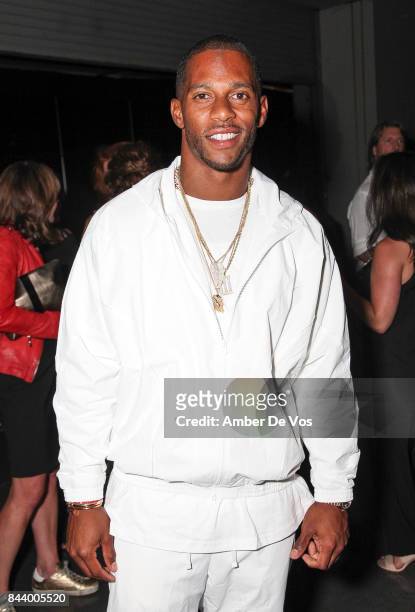 Football player Victor Cruz attends Kith Sport fashion show at Classic Car Club on September 7, 2017 in New York City.