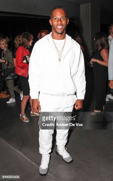 Football player Victor Cruz attends Kith Sport fashion show at Classic Car Club on September 7, 2017 in New York City.