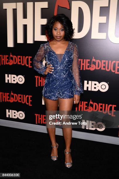 Dominique Fishback attends "The Deuce" New York premiere at SVA Theater on September 7, 2017 in New York City.