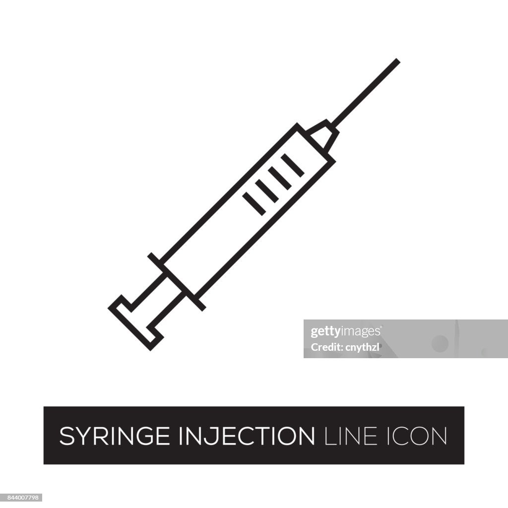 ICÔNE DE LIGNE INJECTION SERINGUE