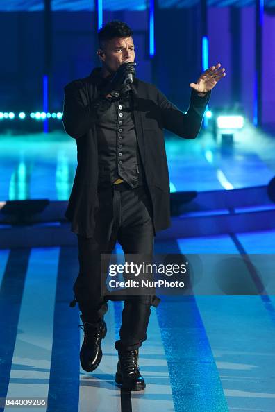 Singer Ricky Fleece Singer Ricky Martin performs during the fashion show of Fashion Fest ...