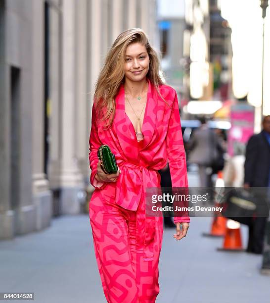 Gigi Hadid seen on the streets of Manhattan on September 7, 2017 in New York City.
