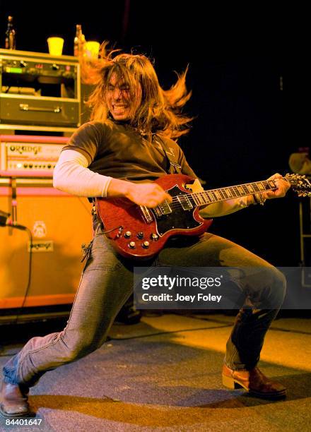 Joey Barba of the American rock band Tickle Me Pink performs at The Music Mill on January 20, 2009 in Indianapolis.