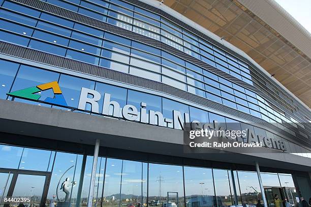 The Rhein-Neckar-Arena of Bundesliga team 1899 Hoffenheim stands in the sunlight on January 22, 2009 in Sinsheim, Germany.