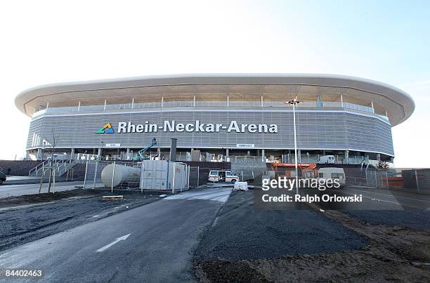The Rhein-Neckar-Arena of Bundesliga team 1899 Hoffenheim stands in the sunlight on January 22, 2009 in Sinsheim, Germany.