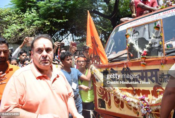 Bollywood actor Rajiv Kapoor spotted at RK Studio during the last day of Ganpati festival, on September 5, 2017 in Mumbai, India.
