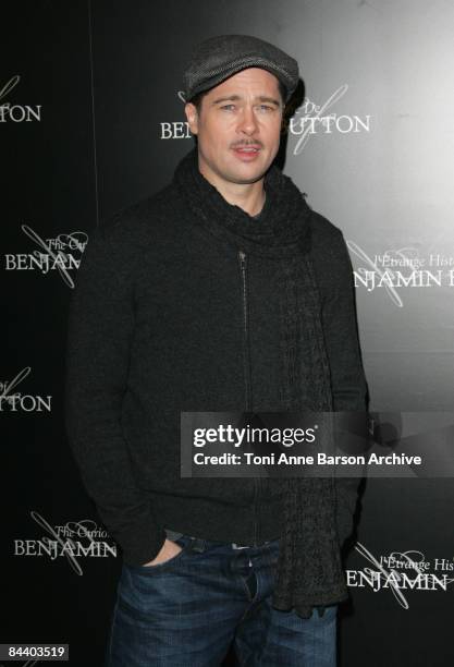 Brad Pitt attends "The Curious Case of Benjamin Button" Paris photocall on January 22, 2009 at the Georges V Hotel in Paris, France.