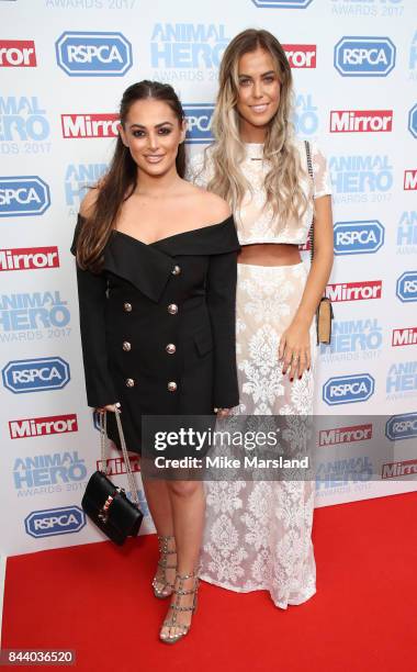 Courtney Green and Chloe Meadows attend the Animal Hero Awards 2017 at The Grosvenor House Hotel on September 7, 2017 in London, England.