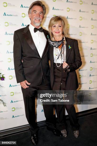 John Easterling and Olivia Newton John attends the Olivia Newton-John Gala Red Carpet at Crown Palladium on September 8, 2017 in Melbourne, Australia.