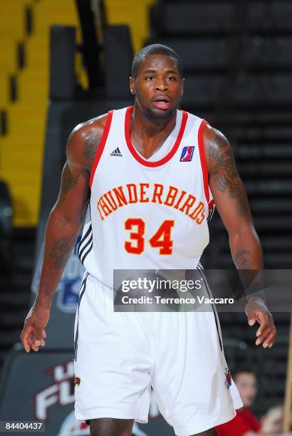 David Noel of the Albuquerque Thunderbirds looks up court during day 1 of the D-League Showcase against the Sioux Falls Skyforce at McKay Events...