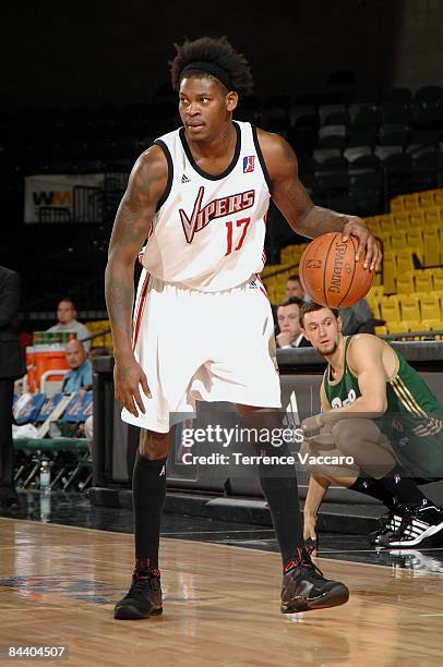 Smush Parker of the Rio Grande Valley Vipers moves the ball to the basket during day 1 of the D-League Showcase against the Reno Bighorns at McKay...