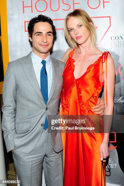 Zac Posen and Anne V attend Brooks Brothers with The Cinema Society host the premiere of "House of Z" at Crosby Street Hotel on September 7, 2017 in...