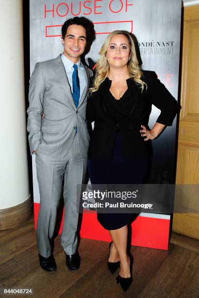 Zac Posen and Sandy Chronopoulos attend Brooks Brothers with The Cinema Society host the premiere of "House of Z" at Crosby Street Hotel on September...
