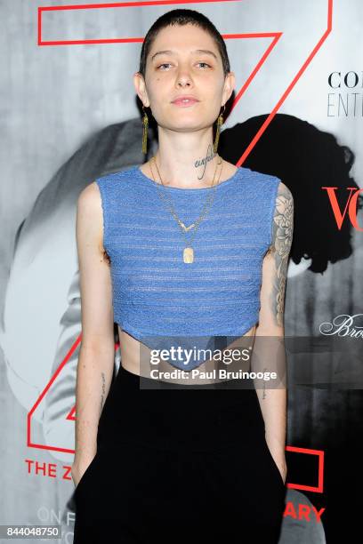 Asia Kate Dillon attends Brooks Brothers with The Cinema Society host the premiere of "House of Z" at Crosby Street Hotel on September 7, 2017 in New...