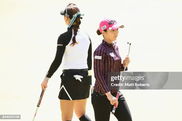 Ritsuko Ryu of Japan looks on during the second round of the 50th LPGA Championship Konica Minolta Cup 2017 at the Appi Kogen Golf Club on September...