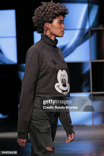 Model walks the catwalk during the Kith Sport Runway show September 2017 at New York Fashion Week on September 7, 2017 in New York City.