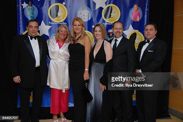Jovan Kavacic, Genevieve Piturro, Milka Forcan, Judy Cooper, Peter Tichansky, and Hank Jones pose for a photo at Pajama Program's Obama Pajama Party...