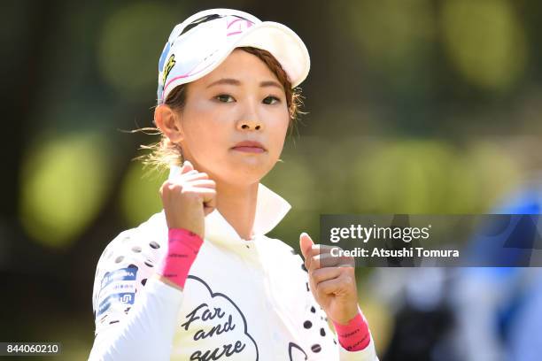 Shiho Kawasaki of Japan poses during the second round of the 50th LPGA Championship Konica Minolta Cup 2017 at the Appi Kogen Golf Club on September...