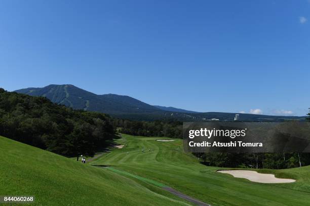 General view of the 15th hole during the second round of the 50th LPGA Championship Konica Minolta Cup 2017 at the Appi Kogen Golf Club on September...