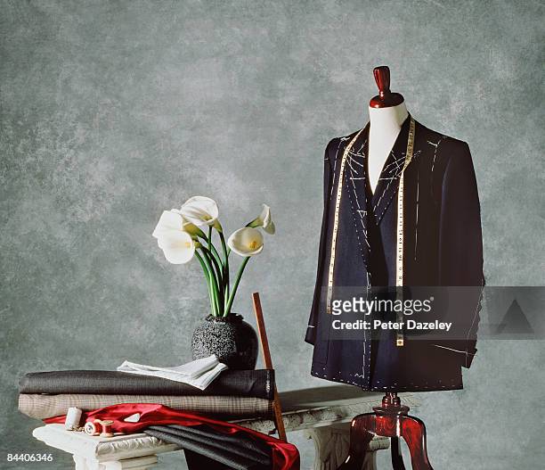 bespoke tailors showroom - mannequins stock pictures, royalty-free photos & images