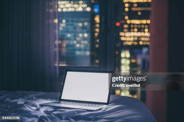 always online - bedroom night stock pictures, royalty-free photos & images
