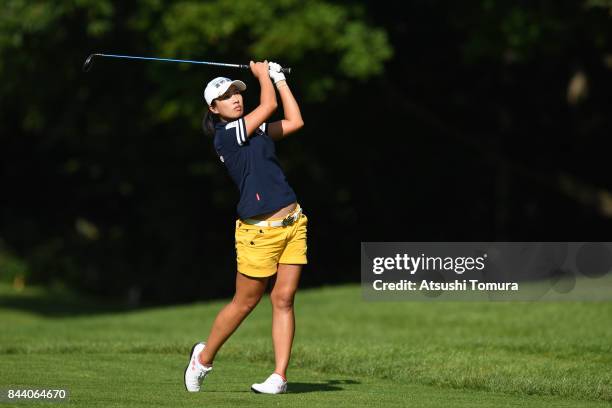 Phoebe Yao of Taiwan hits her second shot on the 12th hole during the second round of the 50th LPGA Championship Konica Minolta Cup 2017 at the Appi...