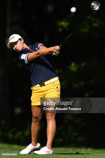 Phoebe Yao of Taiwan hits her tee shot on the 12th hole during the second round of the 50th LPGA Championship Konica Minolta Cup 2017 at the Appi...