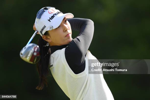 Chae-Young Yoon of South Korea hits her tee shot on the 13th hole during the second round of the 50th LPGA Championship Konica Minolta Cup 2017 at...