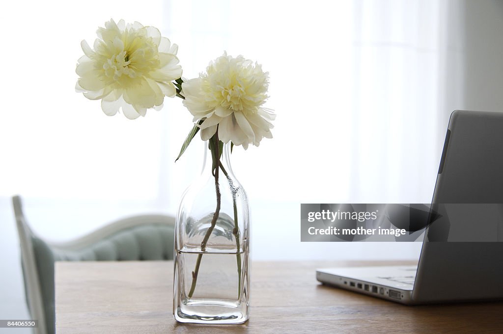 Flowers on desk