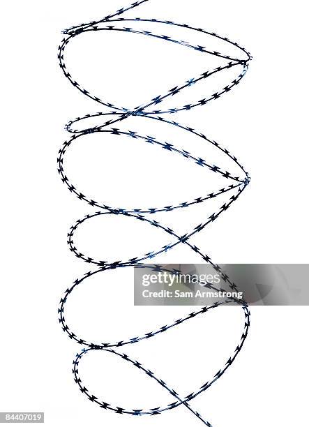 razor wire - barbed wire stock pictures, royalty-free photos & images