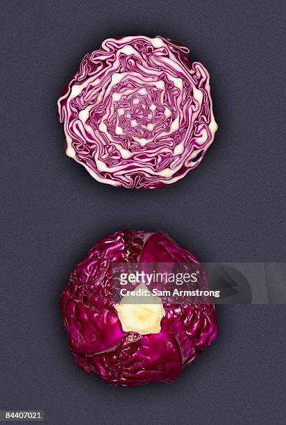red cabbage - cut cabbage stock pictures, royalty-free photos & images