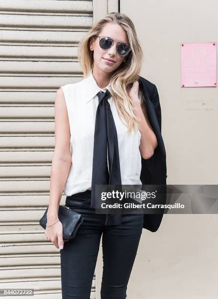 Model Dylan Frances Penn arrives at Desigual fashion show during New York Fashion Week: The Shows at Gallery 1, Skylight Clarkson Sq on September 7,...