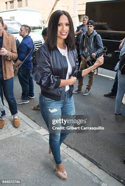 Rocsi Diaz arrives at New York Fashion Week at Skylight Clarkson Sq on September 7, 2017 in New York City.