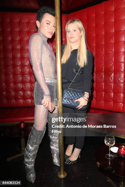 Ezra J William and Samantha Perelman pose at the Ezra J William birthday party at the Mercer on September 6, 2017 in New York City.