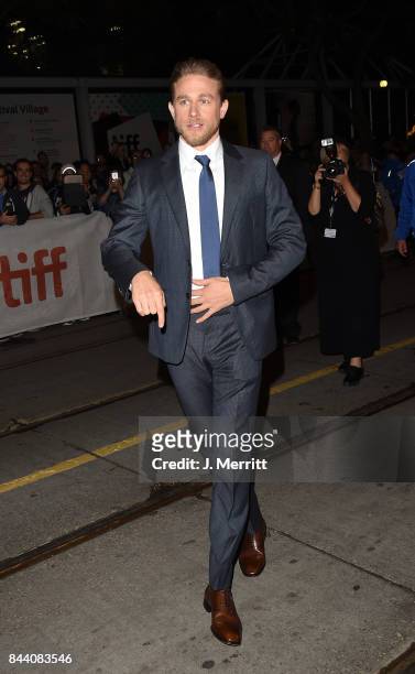 Charlie Hunnam attends the 'Papillon' premiere during the 2017 Toronto International Film Festival at Princess of Wales Theatre on September 7, 2017...