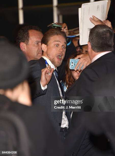 Charlie Hunnam attends the 'Papillon' premiere during the 2017 Toronto International Film Festival at Princess of Wales Theatre on September 7, 2017...