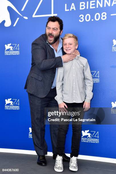 Denis Menochet and Thomas Gioria attend the 'Jusqu'a La Garde' photocall during the 74th Venice Film Festival on September 8, 2017 in Venice, Italy.