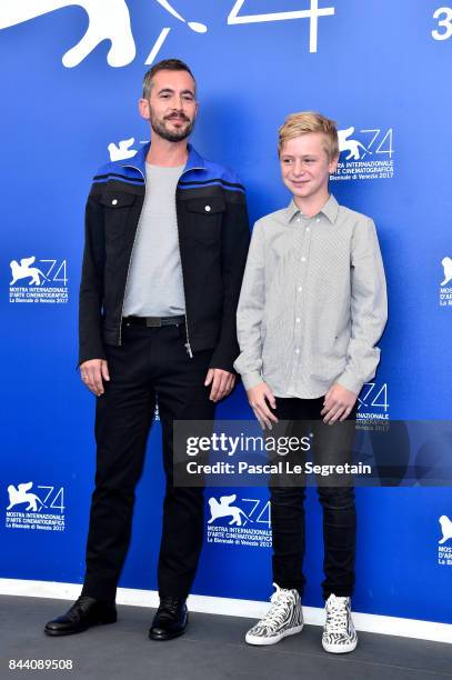 Xavier Legrand and Thomas Gioria attend the 'Jusqu'a La Garde' photocall during the 74th Venice Film Festival on September 8, 2017 in Venice, Italy.