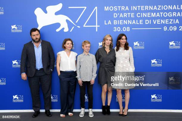 Denis Menochet, Sophie Pincemaille, Thomas Gioria, Lea Drucker and Mathilde Auneveux attend the 'Jusqu'a La Garde' photocall during the 74th Venice...