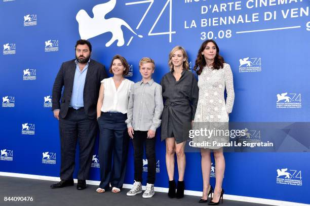 Denis Menochet, Sophie Pincemaille, Thomas Gioria, Lea Drucker and Mathilde Auneveux attend the 'Jusqu'a La Garde' photocall during the 74th Venice...