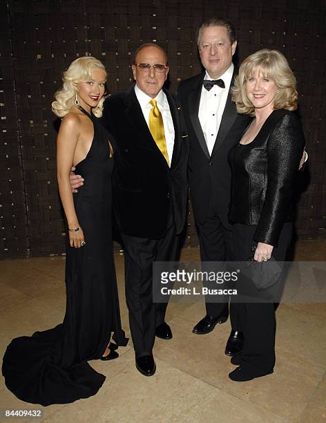 Christina Aguilera, Clive Davis, Chairman and CEO BMG US, Al Gore and Tipper Gore *EXCLUSIVE*