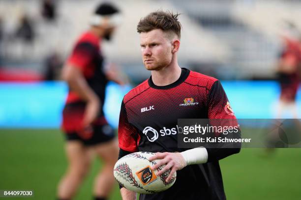 Mitchell Drummond of Canterbury looks on prior to the Ranfurly Shield round four Mitre 10 Cup match between Canterbury and Southland on September 8,...