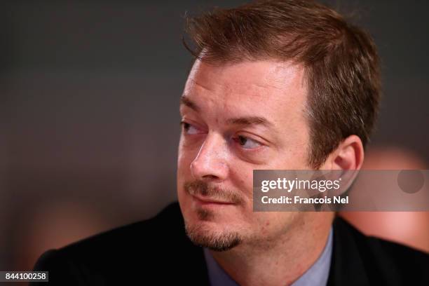 Newly elected International Paralympic Committee President Andrew Parsons looks on during the IPC General Assembly and Conference 2017 at Abu Dhabi...