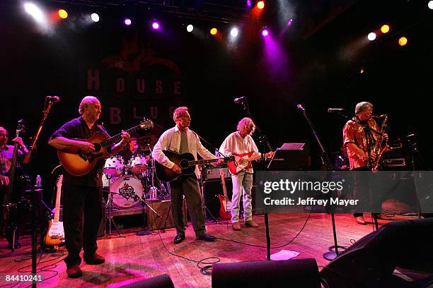 Sonny Curtis and Joe B. Mauldin of The Crickets with J.D. Souther, Albert Lee and Bobby Keys