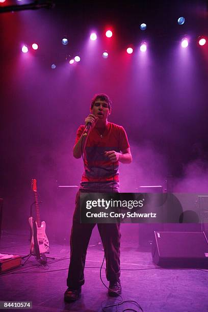 Dave Portner "Avery Tare" of Animal Collective performs at the Grand Ballroom at the Manhattan Center on January 20, 2009 in New York City.