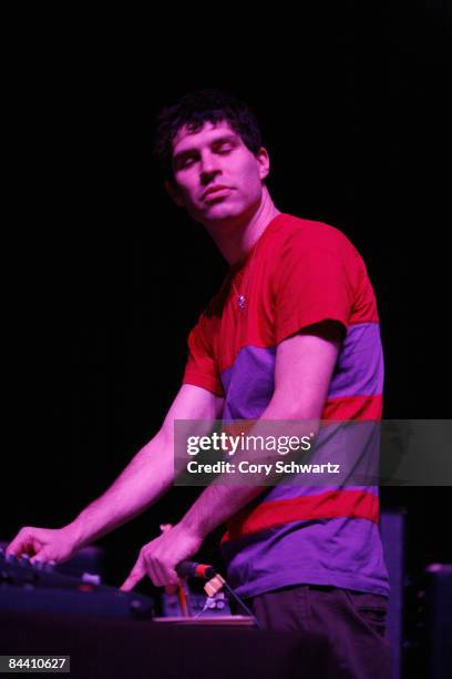 Dave Portner "Avery Tare" of Animal Collective performs at the Grand Ballroom at the Manhattan Center on January 20, 2009 in New York City.